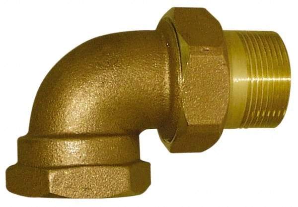 Legend Valve - 1/2" Pipe, 60 psi WOG Rating, FNPT x Male Union End Connections, Union Elbow Radiator Valve - 15 psi Steam Pressure Rating, Bronze - Caliber Tooling