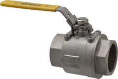 Legend Valve - 2" Pipe, Full Port, Stainless Steel Standard Ball Valve - 2 Piece, Inline - One Way Flow, FNPT x FNPT Ends, Locking Lever Handle, 1,000 WOG, 150 WSP - Caliber Tooling