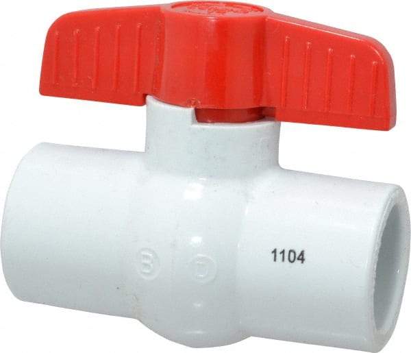 Legend Valve - 1" Pipe, Full Port, PVC Standard Ball Valve - Bi-Directional, Solvent x Solvent Ends, Tee Handle, 150 WOG - Caliber Tooling