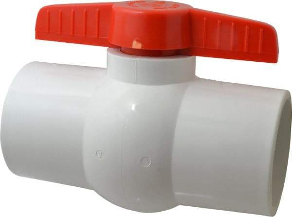 Legend Valve - 4" Pipe, Full Port, PVC Miniature Ball Valve - Inline - One Way Flow, Solvent x Solvent Ends, Tee Handle, 150 WOG - Caliber Tooling