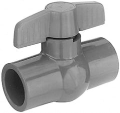 Legend Valve - 1/2" Pipe, Full Port, PVC Miniature Ball Valve - Inline - One Way Flow, Solvent x Solvent Ends, Tee Handle, 150 WOG - Caliber Tooling