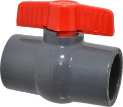 Legend Valve - 2" Pipe, Full Port, PVC Miniature Ball Valve - Inline - One Way Flow, Solvent x Solvent Ends, Tee Handle, 150 WOG - Caliber Tooling