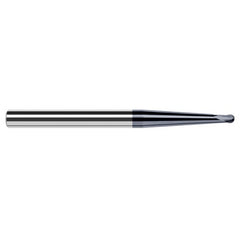 1/8″ Dia. × 3/8″ Shank × 0.1″ DOC × 4″ OAL, Carbide AlTiN, 2 Flute, Ballnose End Mill - Exact Industrial Supply