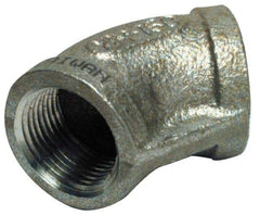 Merit Brass - 2-1/2" Grade 304 Stainless Steel Pipe 45° Elbow - FNPT x FNPT End Connections, 150 psi - Caliber Tooling