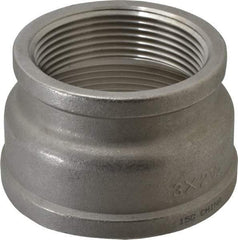 Merit Brass - 3 x 2-1/2" Grade 316 Stainless Steel Pipe Reducer Coupling - FNPT x FNPT End Connections, 150 psi - Caliber Tooling