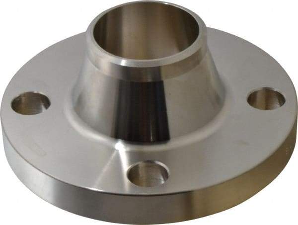 Merit Brass - 2" Pipe, 6" OD, Stainless Steel, Weld Neck Pipe Flange - 4-3/4" Across Bolt Hole Centers, 3/4" Bolt Hole, 150 psi, Grades 316 & 316L - Caliber Tooling