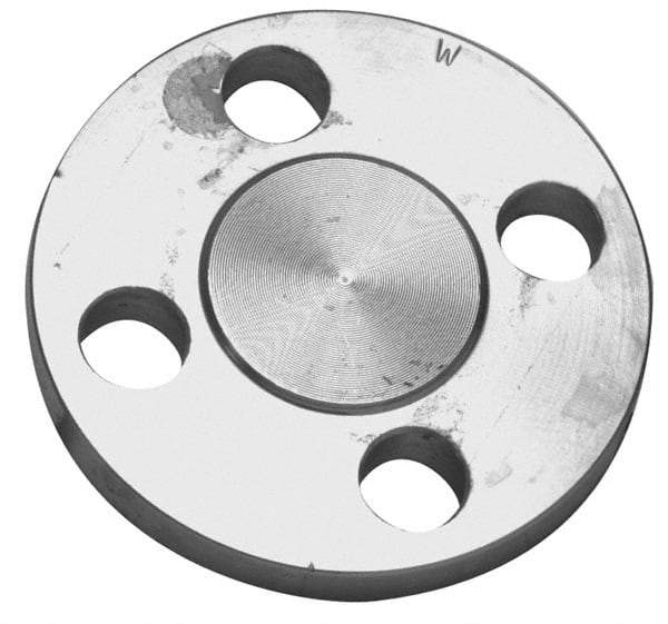 Merit Brass - 2-1/2" Pipe, 7" OD, Stainless Steel, Blind Pipe Flange - 5-1/2" Across Bolt Hole Centers, 3/4" Bolt Hole, 150 psi, Grade 304 - Caliber Tooling