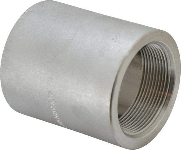 Merit Brass - 2" Grade 316/316L Stainless Steel Pipe Coupling - FNPT x FNPT End Connections, 3,000 psi - Caliber Tooling