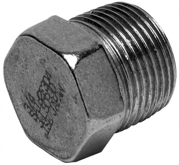 Merit Brass - 4" Grade 316 Stainless Steel Pipe Hex Head Plug - MNPT End Connections, 150 psi - Caliber Tooling