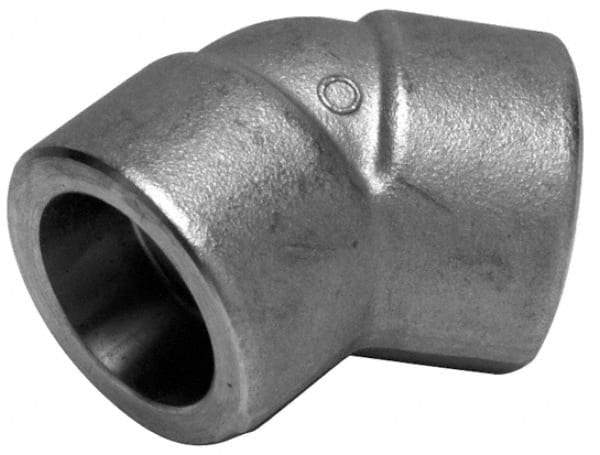 Merit Brass - 1-1/2" Grade 316 Stainless Steel Pipe 45° Elbow - Socket Weld x Socket Weld End Connections, 3,000 psi - Caliber Tooling