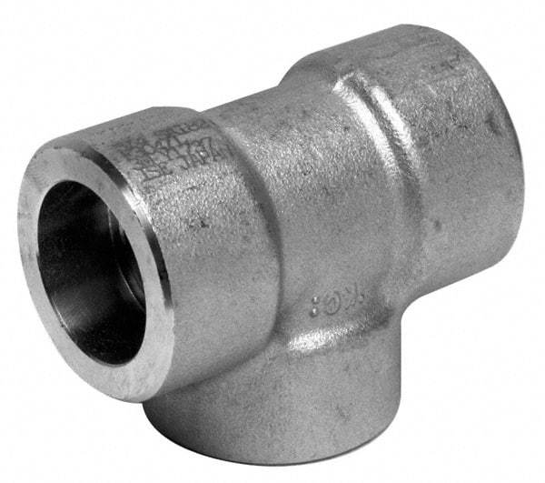 Merit Brass - 2" Grade 304 Stainless Steel Pipe Tee - Socket Weld x Socket Weld x Socket Weld End Connections, 3,000 psi - Caliber Tooling