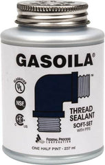 Federal Process - 1/2 Pt Brush Top Can Blue/Green Easy Seal Applicator with Gasoila Soft-Set - 600°F Max Working Temp - Caliber Tooling