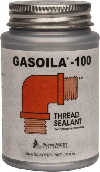 Federal Process - 1/4 Pt Brush Top Can Black Federal Gasoila-100 Thread Sealant - 450°F Max Working Temp - Caliber Tooling