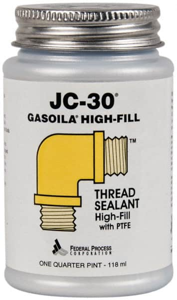 Federal Process - 1/4 Pt Brush Top Can Oyster White Federal JC-30 Thread Sealant with PTFE - 500°F Max Working Temp - Caliber Tooling