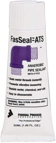 Federal Process - 50 mL Tube White FasSeal-ATS Anaerobic Thread Sealant with PTFE - 375°F Max Working Temp - Caliber Tooling