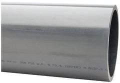 Made in USA - 8" Pipe, 60" Long PVC Unthreaded Plastic Pipe Nipple - 250 Max psi, 7.565" ID x 8-5/8" OD, Schedule 80, Gray - Caliber Tooling