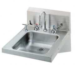 Eagle MHC - 14" Long x 16" Wide Inside, 1 Compartment, Grade 304 Stainless Steel Stainless Steel ADA Lavatory Sink-Wall Mount - 18 Gauge, 24-1/8" Long x 19" Wide Outside, 6" Deep - Caliber Tooling