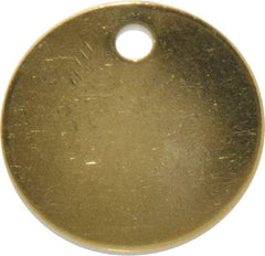 C.H. Hanson - 1-3/8 Inch Diameter, Round, Brass Blank Metal Tag - Blank, 50 Pieces - Caliber Tooling