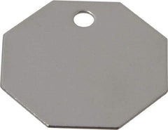 C.H. Hanson - 1-1/2 Inch Diameter, Octagonal, Stainless Steel Blank Metal Tag - Blank, 25 Pieces - Caliber Tooling