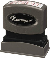 Value Collection - Credit, Red Pre-Inked Stamp - 1/2 Inch Wide x 1-5/8 Inch Long - Caliber Tooling