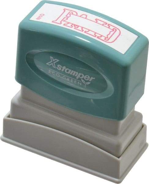 Value Collection - Paid, Red Pre-Inked Stamp - 1/2 Inch Wide x 1-5/8 Inch Long - Caliber Tooling