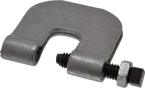 Made in USA - 3/4" Max Flange Thickness, 3/8" Rod C-Clamp with Locknut - 230 Lb Capacity, Carbon Steel - Caliber Tooling