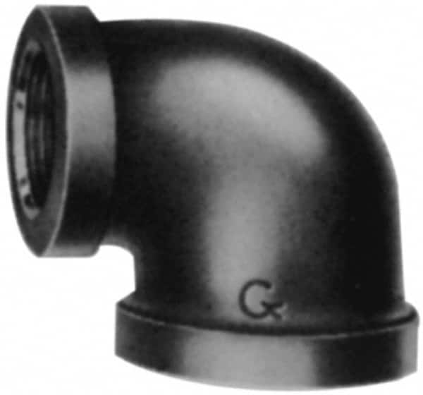 Made in USA - Class 150, 2-1/2 x 2" Galvanized Pipe Reducing Elbow - Threaded, Malleable Iron - Caliber Tooling