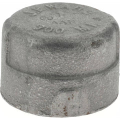 Black Cap: 1″, 300 psi, Threaded Malleable Iron, Black Finish, Class 300