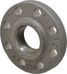 Made in USA - 2-1/2" Pipe, 7-1/2" OD, 1-7/16" Hub Length, Iron Threaded Pipe Flange - 3-15/16" Across Bolt Hole Centers, 7/8" Bolt Hole, 175 psi, Class 250 - Caliber Tooling