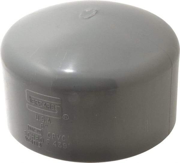 Value Collection - 6" CPVC Plastic Pipe End Cap - Schedule 80, Slip End Connections - Caliber Tooling