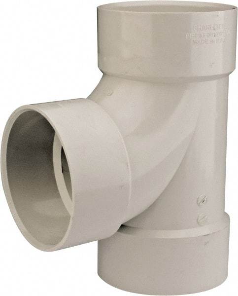 B&K Mueller - 6", PVC Drain, Waste & Vent Pipe Sanitary Tee - Hub x Hub x Hub - Caliber Tooling