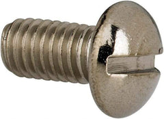 Value Collection - #10-32 UNF, 3/8" Length Under Head Slotted Drive Machine Screw - Round Head, Grade 316 Stainless Steel, Uncoated, Without Washer - Caliber Tooling