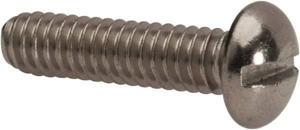 Value Collection - 1/4-20 UNC, 1" Length Under Head Slotted Drive Machine Screw - Round Head, Grade 316 Stainless Steel, Uncoated, Without Washer - Caliber Tooling