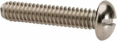 Value Collection - 1/4-20 UNC, 1-1/4" Length Under Head Slotted Drive Machine Screw - Round Head, Grade 316 Stainless Steel, Uncoated, Without Washer - Caliber Tooling