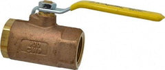 Apollo - 1" Pipe, Standard Port, Bronze Standard Ball Valve - 2 Piece, Inline - One Way Flow, FNPT x FNPT Ends, Lever Handle, 600 WOG, 150 WSP - Caliber Tooling