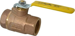 Apollo - 1-1/4" Pipe, Standard Port, Bronze Standard Ball Valve - 2 Piece, Inline - One Way Flow, FNPT x FNPT Ends, Lever Handle, 600 WOG, 125 WSP - Caliber Tooling