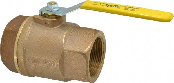 Apollo - 2-1/2" Pipe, Standard Port, Bronze Standard Ball Valve - 2 Piece, Inline - One Way Flow, FNPT x FNPT Ends, Lever Handle, 600 WOG, 125 WSP - Caliber Tooling