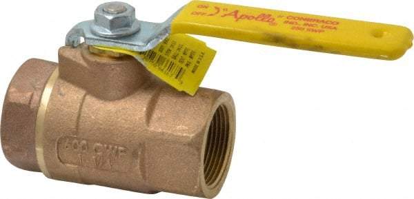 Apollo - 1-1/4" Pipe, Standard Port, Bronze Steam Service Ball Valve - 2 Piece, Inline - One Way Flow, FNPT x FNPT Ends, Lever Handle, 600 WOG, 250 WSP - Caliber Tooling