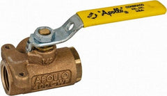 Apollo - 1/2" Pipe, Standard Port, Bronze Standard Ball Valve - Three Way, FNPT x FNPT x FNPT Ends, Lever Handle, 400 WOG - Caliber Tooling