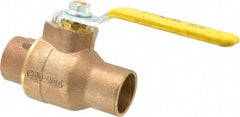 Apollo - 1-1/4" Pipe, Standard Port, Bronze Standard Ball Valve - 2 Piece, Inline - One Way Flow, Soldered x Soldered Ends, Lever Handle, 600 WOG, 125 WSP - Caliber Tooling