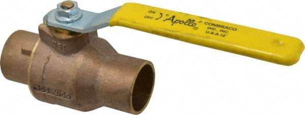 Apollo - 1-1/2" Pipe, Standard Port, Bronze Standard Ball Valve - 2 Piece, Inline - One Way Flow, Soldered x Soldered Ends, Lever Handle, 600 WOG, 125 WSP - Caliber Tooling