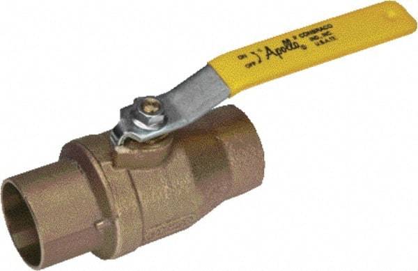 Apollo - 2" Pipe, Standard Port, Bronze Standard Ball Valve - 2 Piece, Inline - One Way Flow, Soldered x Soldered Ends, Lever Handle, 600 WOG, 125 WSP - Caliber Tooling