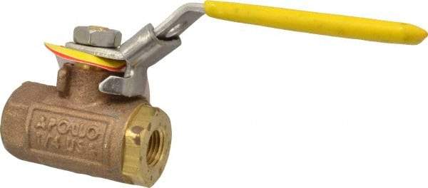 Apollo - 1/4" Pipe, Bronze Standard Ball Valve - 2 Piece, Inline - One Way Flow, FNPT x FNPT Ends, Locking Lever Handle, 600 WOG - Caliber Tooling