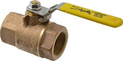 Apollo - 1-1/2" Pipe, Bronze Standard Ball Valve - 2 Piece, Inline - One Way Flow, FNPT x FNPT Ends, Locking Lever Handle, 600 WOG - Caliber Tooling