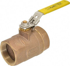 Apollo - 2" Pipe, Bronze Standard Ball Valve - 2 Piece, Inline - One Way Flow, FNPT x FNPT Ends, Locking Lever Handle, 600 WOG - Caliber Tooling