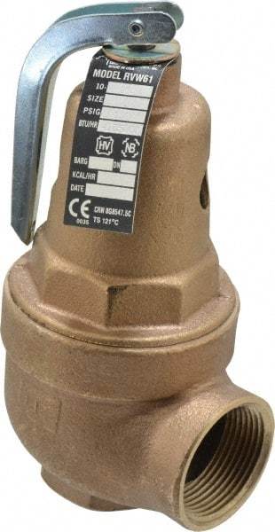 Conbraco - 1" Inlet, 1-1/4" Outlet, ASME Section IV Safety Relief Valve - 100 Max psi, Bronze, 4,105,000 BTUs - Caliber Tooling