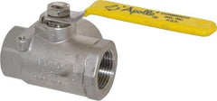 Apollo - 1" Pipe, Stainless Steel Standard Ball Valve - Three Way, FNPT x FNPT x FNPT Ends, Lever Handle, 800 WOG - Caliber Tooling