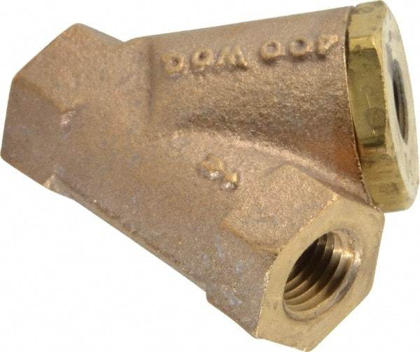 Conbraco - 1/4" Pipe, FNPT Ends, Cast Bronze Y-Strainer - 400 psi WOG Rating - Caliber Tooling