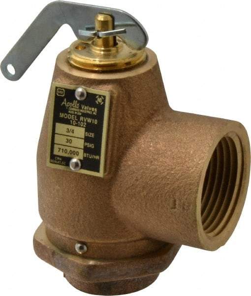 Conbraco - 3/4" Inlet, 1" Outlet, ASME Safety Relief Valve - 30 Max psi, Bronze, 710,000 BTUs - Caliber Tooling