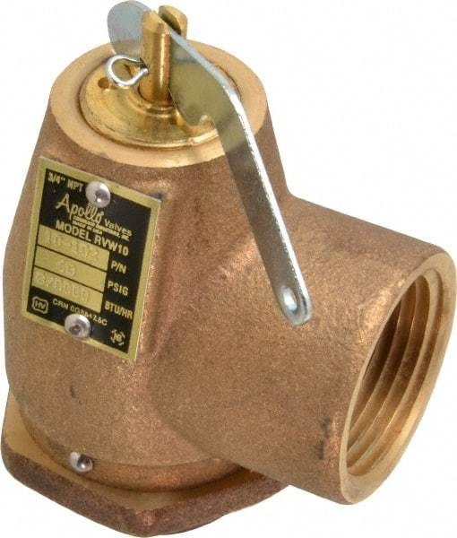 Conbraco - 3/4" Inlet, 1" Outlet, ASME Safety Relief Valve - 40 Max psi, Bronze, 870,000 BTUs - Caliber Tooling